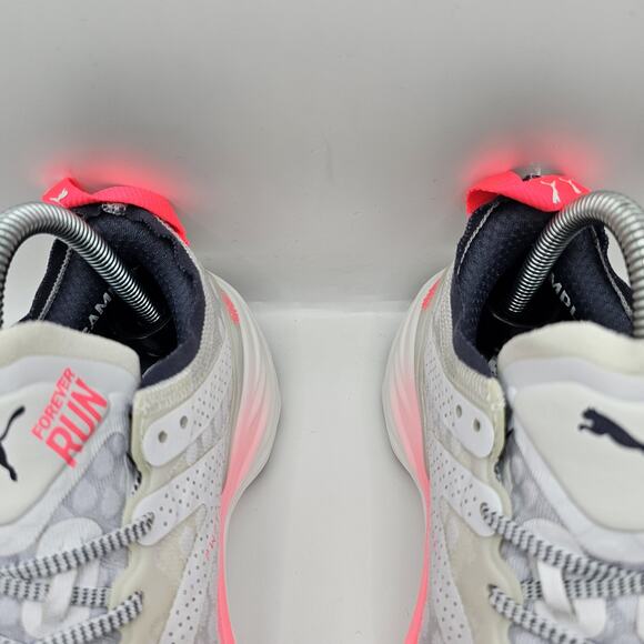 Puma ForeverRun Nitro White Sunset Glow Galactic Gray Womens 7 Running Shoes - Picture 5 of 11